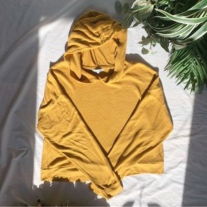 Charlotte Russe Gold Crop Hoodie
